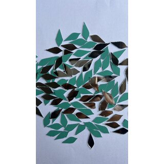 MIRROR GLASS WORLDWIDE Fancy Slim Leaf Shape Mirrors  8x21 mm  390 Pieces  100 gm  Ideal for Lippan Art, Fabric Craf