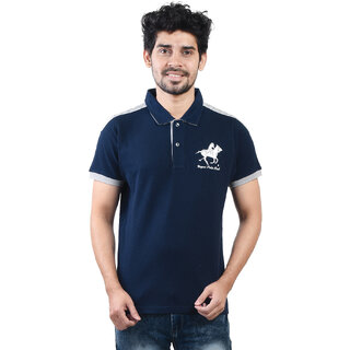 Ginash Men's Electric Blue Premium Polo T-shirt