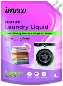 IMECO Bamboo Shakti Sparkling Shine Natural Detergent Liquid Coconut  Lavender Fragrance  1L Refill Pouch