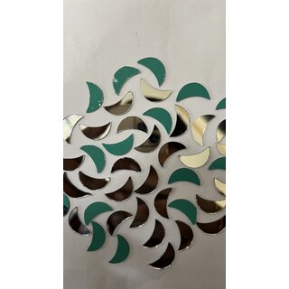 MIRROR GLASS WORLDWIDE Silver Fancy Half Moon Shape for Jewellery Making,Other Craft Work Like Project 11  20MM 310PIEC