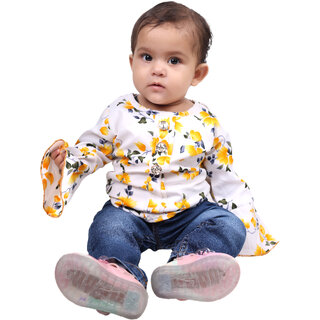 Kid Kupboard Cotton Baby Girls Top, Multicolor, Full-Sleeves, 9-12 Months KIDS7520