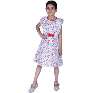 Kid Kupboard Cotton Girls A-Line Frock, Multicolor, Sleeveless, 10-11 Years KIDS7535