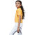 Kid Kupboard Cotton Girls T-Shirt, Yellow, Half-Sleeves, 9-10 Years KIDS7528