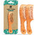 IMECO Neem Wood Wide Tooth Comb Pack of 2  Anti-Static  Eco-Friendly  Suitable for All Hair Types