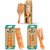 IMECO Neem Wood Combs (Dual Tooth  Wide Tooth)  Bamboo Paddle Hair Brush Combo (Pack of 3)