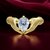 18K Gold-Plated Adjustable Finger Rings Trendy Holding Solitaire in Hand Ring