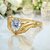 18K Gold-Plated Adjustable Finger Rings Trendy Holding Solitaire in Hand Ring