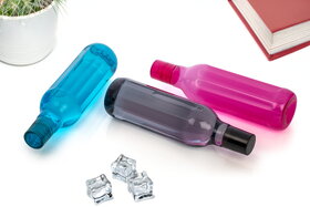 Plastic prism design Water bottle set of 3 pcs BPA free reusable easy to carry