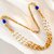 Trendy Gold-Plated Necklace with Earrings | Fashionable Blue Color Necklace Set