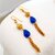 Trendy Gold-Plated Necklace with Earrings | Fashionable Blue Color Necklace Set