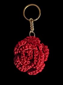 StylizShades Handmade Crochet Rose Keychain