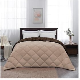 StylizShades Microfiber Reversible All Seasons Quilt Blanket AC Comforter for Single Bed Dessert Brown  Chocolate Brown