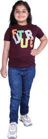 Kid Kupboard Cotton Girls T-Shirt, Purple, Half-Sleeves, 9-10 Years KIDS7603