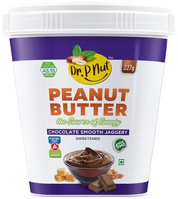 Dr. P Nut Peanut Butter Chocolate Smooth Spread 227g  30g Protein  Vegan  Tasty  Healthy Peanut Butter