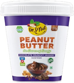 Dr. P Nut Peanut Butter Chocolate Crunchy Spread 227g  30g Protein  Vegan  Tasty  Healthy Peanut Butter