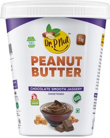 Dr. P Nut Peanut Butter Chocolate Smooth Spread 1kg  30g Protein  Vegan  Tasty  Healthy Peanut Butter