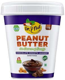 Dr. P Nut Peanut Butter Chocolate Smooth Spread 510g  30g Protein  Vegan  Tasty  Healthy Peanut Butter
