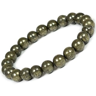 Natural Pyrite Bracelet Stretchable Handmade Gemstone Jewelry for Men and Women