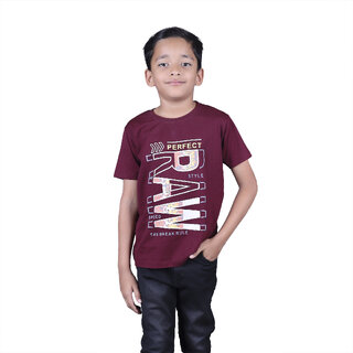 Kid Kupboard Cotton Boys T-Shirt, Purple, Half-Sleeves, 8-9 Years KIDS7561