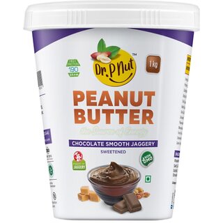 Dr. P Nut Peanut Butter Chocolate Smooth Spread 1kg  30g Protein  Vegan  Tasty  Healthy Peanut Butter