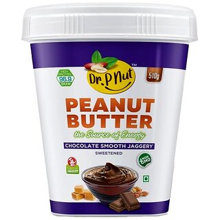 Dr. P Nut Peanut Butter Chocolate Smooth Spread 510g  30g Protein  Vegan  Tasty  Healthy Peanut Butter