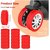 Keuze 8 PCS Silicon Luggage Wheel Protector Cover for 8-Spinner Wheels Luggage Sets Silicone Shock Absorption Wheel Cover for Trolley Bag Small/Regular Size (Regular Red 8)