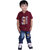Kid Kupboard Cotton Baby Boys T-Shirt, Maroon, Half-Sleeves, 3-4 Years KIDS7556