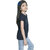 Kid Kupboard Cotton Girls T-Shirt, Black, Half-Sleeves, 9-10 Years KIDS7604