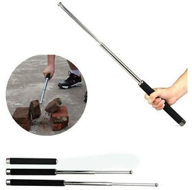 Cribking Self Defence Stick Rod Foldable Self Defence Steel Rod Foldable Rod Metal Rod Self Safety Rod Self Safety Car Metal Rod