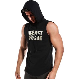 HIT SQUARE Polyster Gym/Sports Hood Cotton Blend Tshirt For Men (Beast Mode)