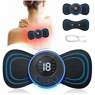 Mini Body Massager With 8 Modes Strength Levels Wireless Portable Neck Massager Rechargeable Electric Massager Sticker Body Massager Patch (Buttrefly pattern)