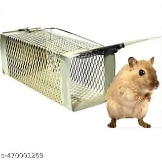 (Pack of 1) Metal Rat & Mouse Trap Cage  Durable Pinjra for Safe Rodent Capture