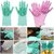 Gloves Magic Silicone Dish Washing Gloves, Silicon Cleaning Gloves, Silicon Hand Gloves for Kitchen Dishwashing and Pet Grooming, Great for Washing Dish, Car, Bathroom (Multicolour, 1 Pair)