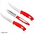 3 Pc Stainless Steel Knife Set Knife Set/PEELAR Set/3 PC/ Red  White