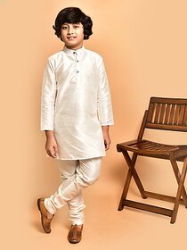 PrintCultr Boys Festive & Party Kurta and Pyjama Set (White)