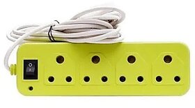220 Watt 10Amp 4 USB Hexagon Extension Board and 4 Socket Outlet Ports with 6 ft Surge Protection Multi-Faceted Safety Power Sockets (Multicolor)