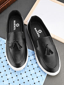 Hakkel Men's Black Casual Shoes - Stylish & Comfortable Footwear for Everyday Wear