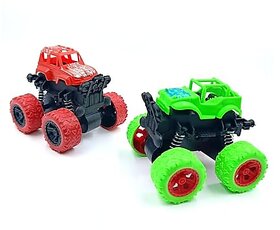 Mini Monster Friction Power Truck Toys | Car Toy For Kids | Push & Go Forward Toy | Car Toy | 360 Drift Stunt Car|Off-Road Toy Car with Fast Action|Best Gift for KidsIndoor & Outdoor Play (Pack of 2)