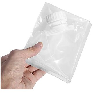 Water Container 15.7 x 15.0inch 10L Transparent Folding Collapsible Water Bottle Bucket Storage Lifting Bag for Outdoor Sports Barbecue Camping Hiking Picnic'