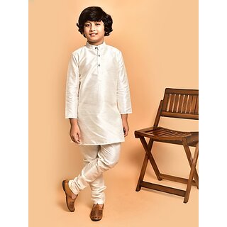 PrintCultr Boys Festive & Party Kurta and Pyjama Set (White)