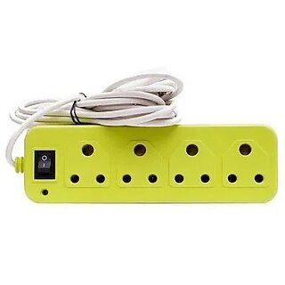 220 Watt 10Amp 4 USB Hexagon Extension Board and 4 Socket Outlet Ports with 6 ft Surge Protection Multi-Faceted Safety Power Sockets (Multicolor)