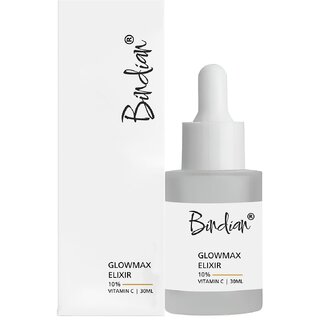 Bindian Glowmax Elixir10% Vitamin C Booster Face Serum, Increases Skin's Glow Instantly and Reduces Spots Overtime, with  & Lemon Aspen Extract, for Men & Women, 30 ml