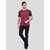 PrintCultr Colorblock Men Round Neck Cotton Blend Maroon T-Shirt