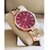 Bolun Red Dial Rose Metal BD Belt Analog Women Watch