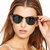 UV Protection Clubmaster Sunglasses (53) (For Men & Women, Black)