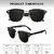 UV Protection Clubmaster Sunglasses (53) (For Men & Women, Black)