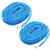 (Pack of 2) 5 Meters Windprood Anti-Slip Clothes Washing Line Drying Nylon Rope with Hooks