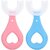 Toothbrush for Kids with U Shaped Silicone Brush Head for 360 Degree Cleaning Suitable For 2-6 Years Manual Heart Design Multicolor Pack of 2