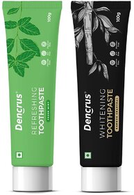 DENCRUS Charcoal Mint Toothpaste â Fluoride-Free, 100g Each, Gentle on Sensitive Teeth