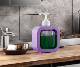 Purple liquid Soap Dispenser, Refillable Hand Soap Dispenser for Bathroom and Dish Soap Dispenser for Kitchen Sink, Liqu